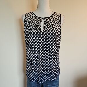 WHBM Chic Black and White Sleeveless Top